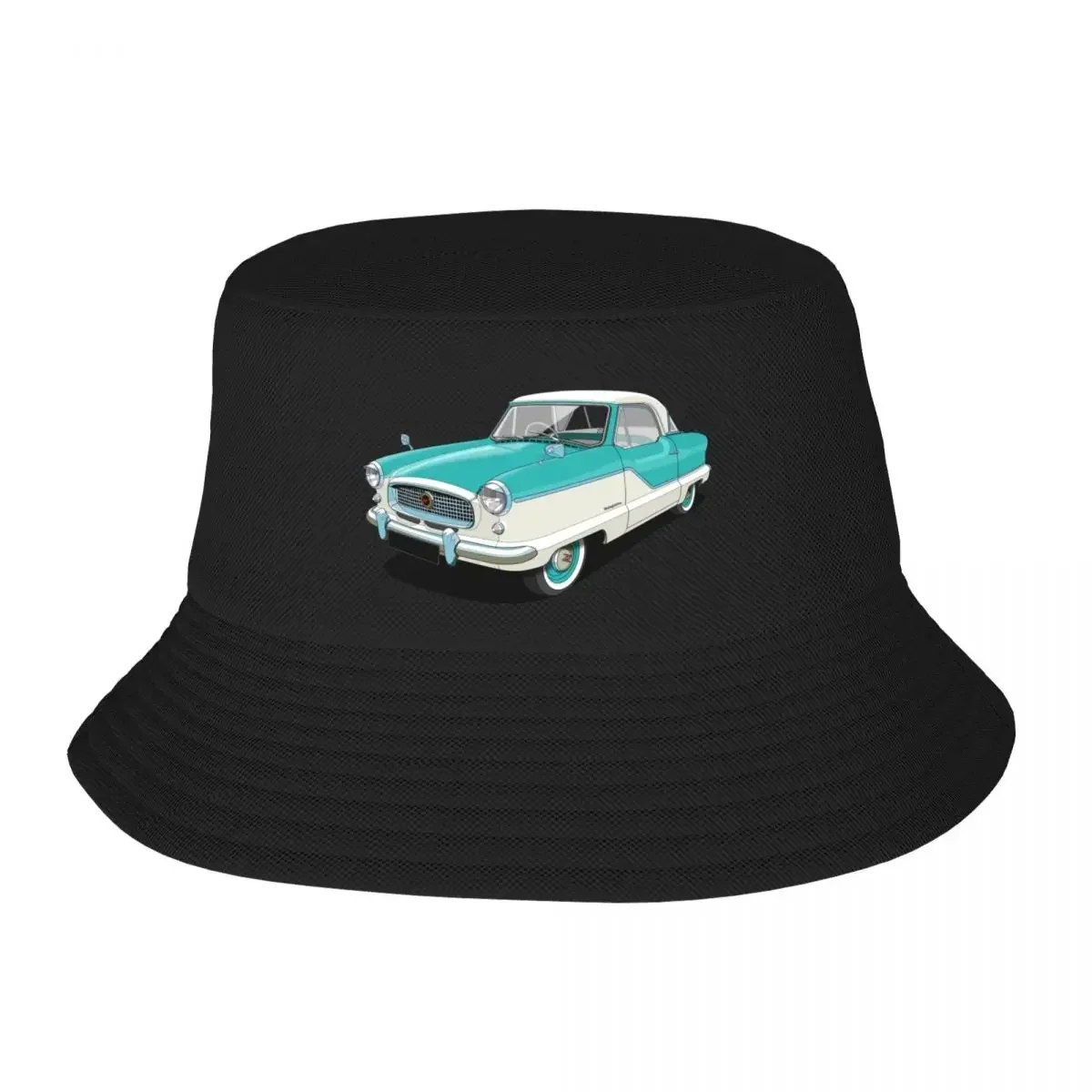 design-retroustin-metropolitan-em-dois-tons-turquesa-e-branco-balde-chapeu-saco-de-praia-cosplay-feminino-tomada-de-praia-masculino