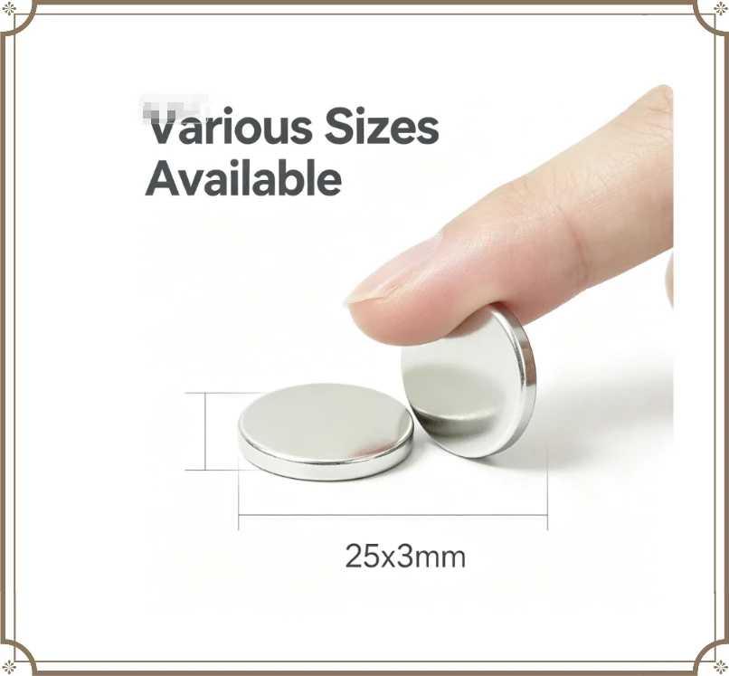 Super Strong N35 Neodymium Magnet 25x3mm Round Disc NdFeB Permanent Magnet For DIY Handmade Arts And Crafts
