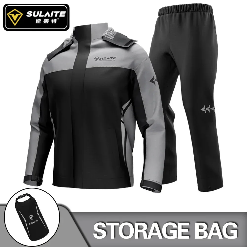 SULAITE-Unisex Impermeável Motocicleta Impermeável Impermeável Conjunto de Calças, Motocross Rider Suit, Moto Rain Pant, Jaqueta motociclista