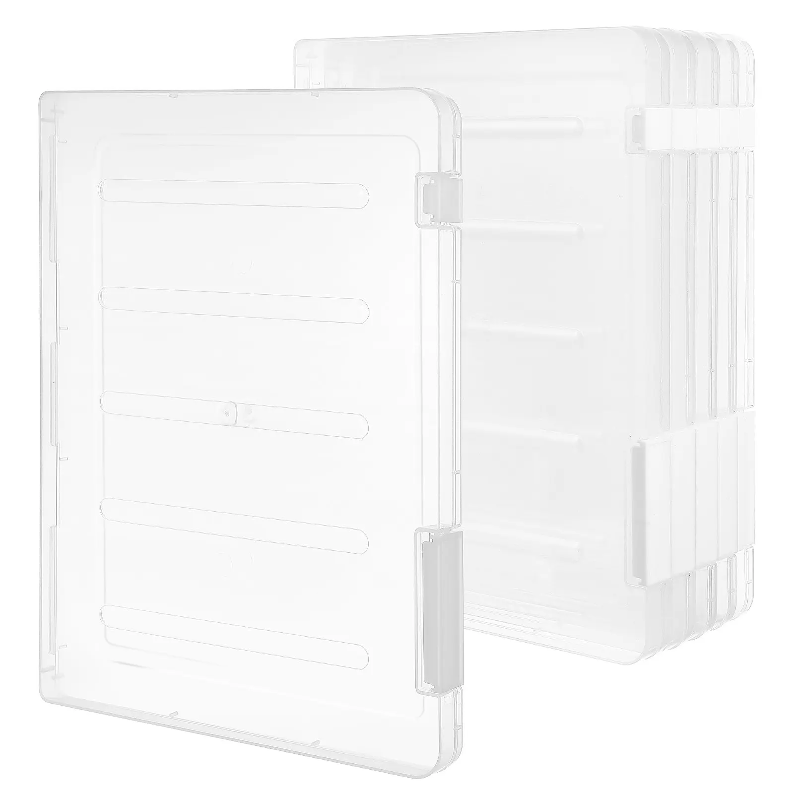 

6Pcs Transparent Document Organizer Box Plastic Storage Case Clear File Holder Office School Home Paper Filing Tray