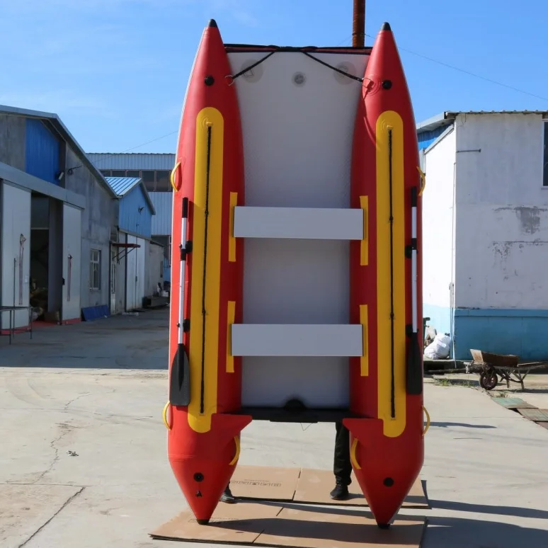 3M Inflatable Aluminum Catamaran Fishing Boat with PVC for Ocean Waters Sport Style Rowing Boat for Water Entertainment Lake Use