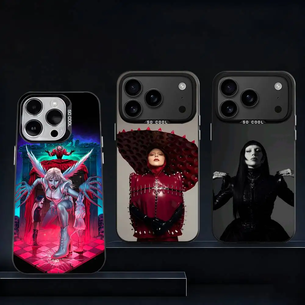 

L-LADY G-GAGA MAYHEM Phone Case For iPhone 17,16,15,14,13,12,11,Pro,XS,Max,Plus,Mini,SE4,E Black Matte Shockproof Cover