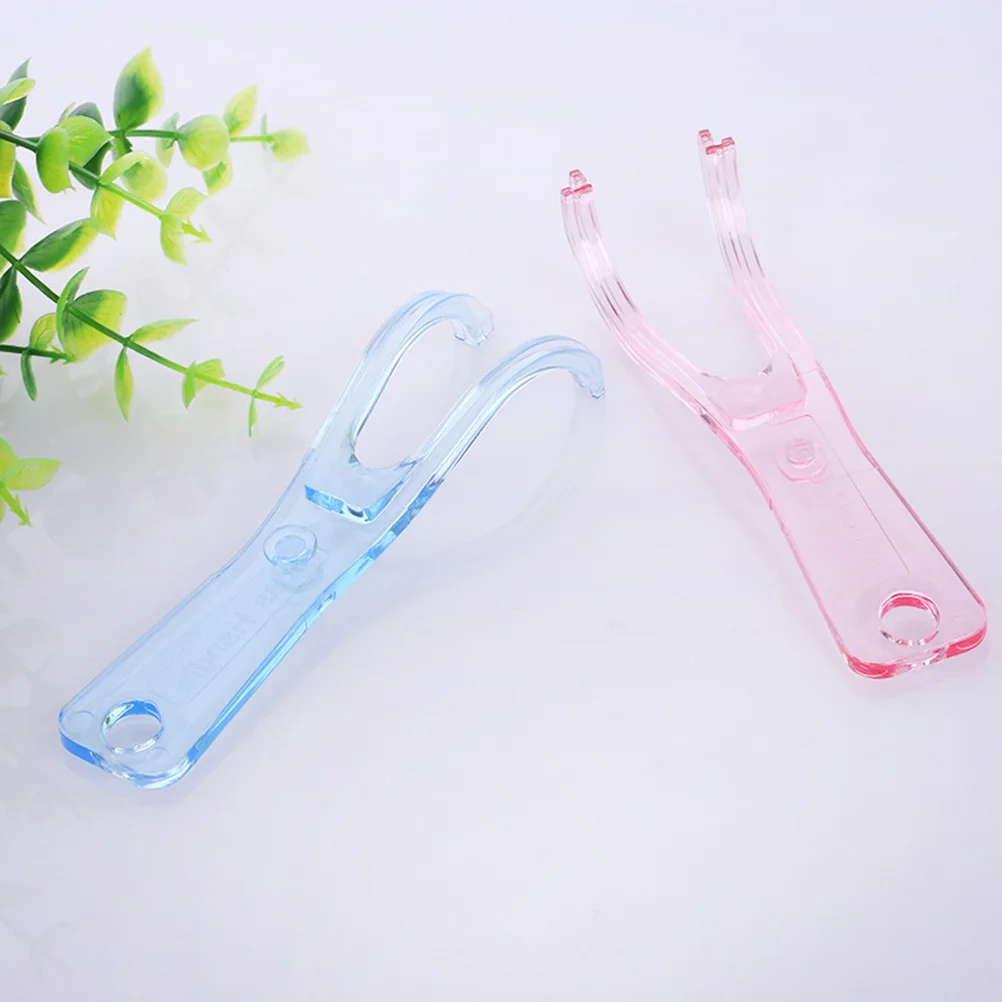 

Dental Floss Holder Pink Durable Plastic Comfort Grip Non-Slip Interdental Cleaning Tool For Back Teeth Rack Gingivitis