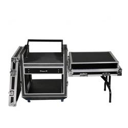 Custom 12U Shockproof Flight Case with Bench Stand Power Amplifier Cabinet Mixer Audio Air Box Flightcase