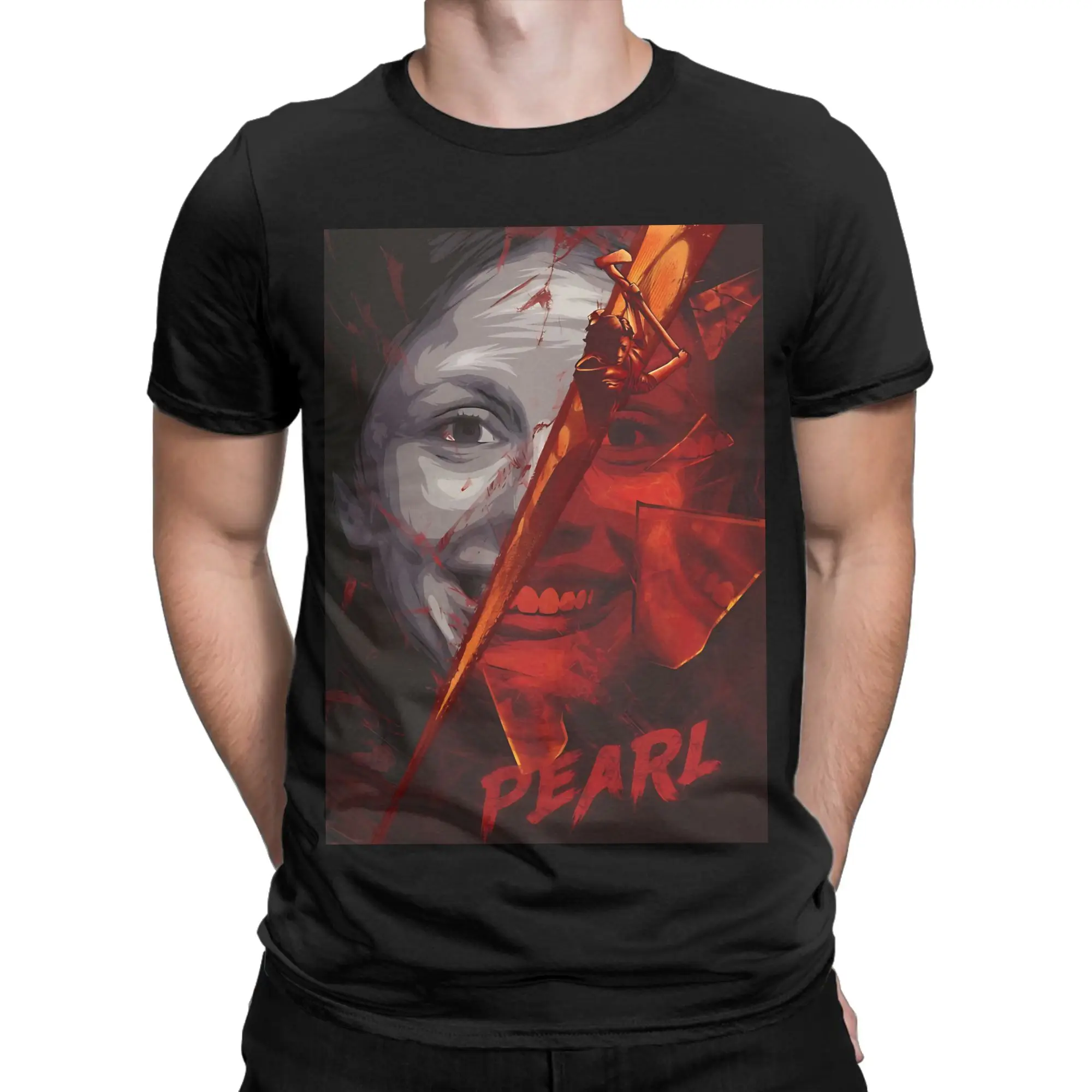 Pearl Double Novelty 100% Cotton T-Shirt Pearl Tees Tops For Men