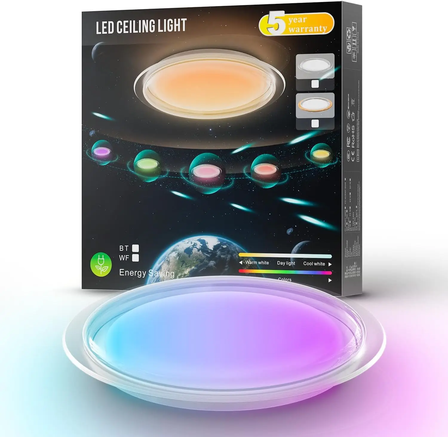 Flush Mount Bluetooth Speaker Ceiling LED Light 21 Inch