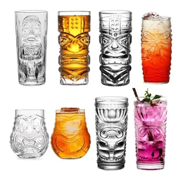 Glass Tiki Mug Modern Bar Tiki Cooler Clear Tumblers