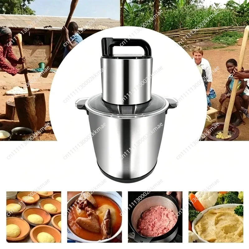 EU UK Plug Large Capacity 12L Metal Fufu Machine Household Kitchen Food Mixer Vegetable Foufou Fruit Blender Mixing Tool