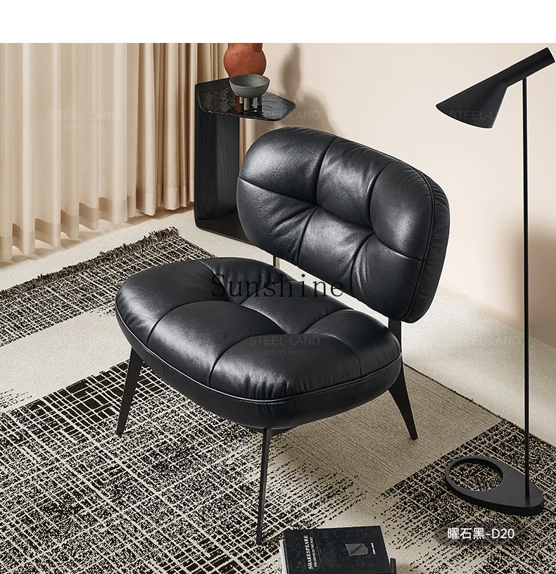 Medieval black high-end casual single sofa home living room chair