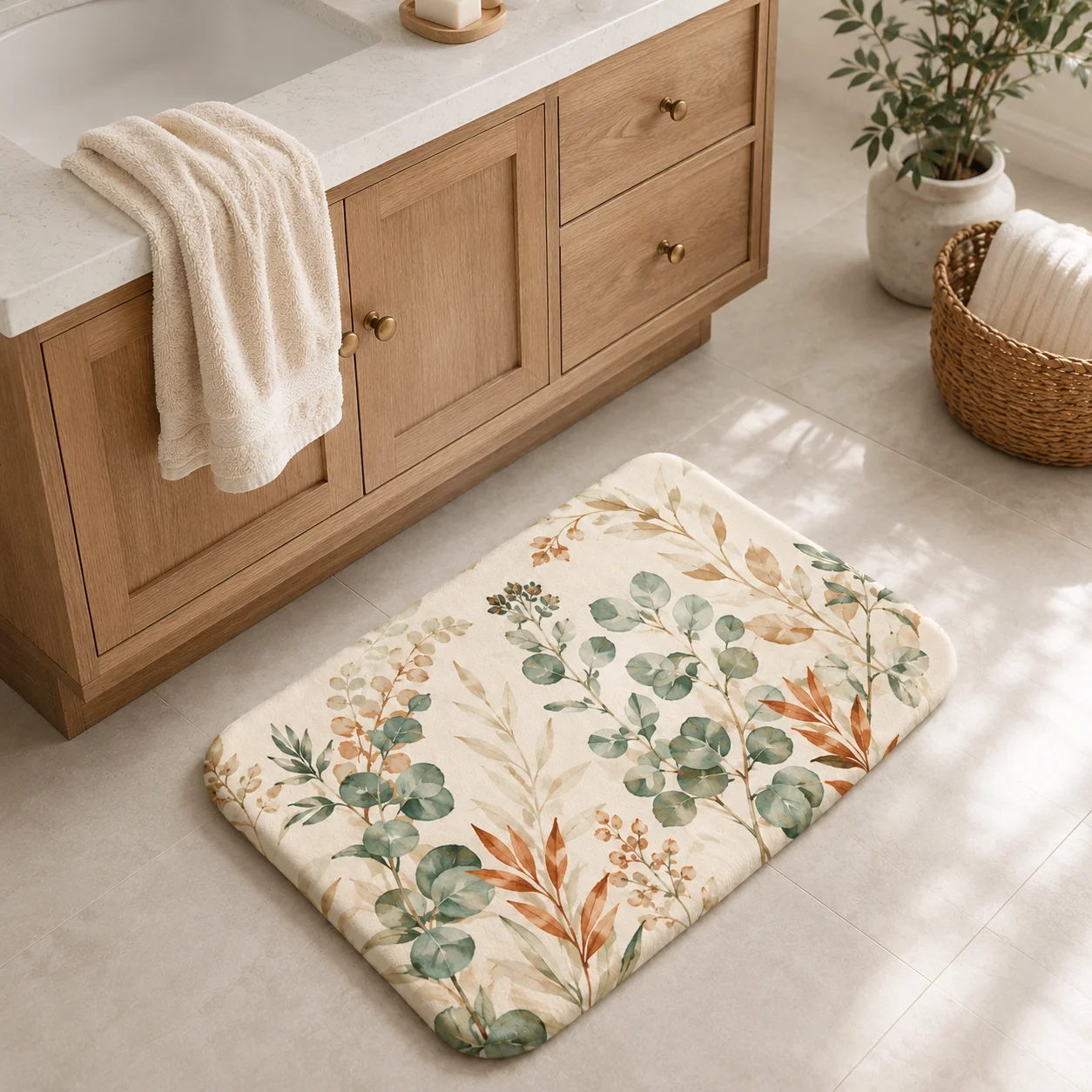 Custom Floor Mat Cover Personalized Printed Mat 140g Milk Silk Washable Bathroom Kitchen Entrance Home Hotel Decor 3 Size Set view 5