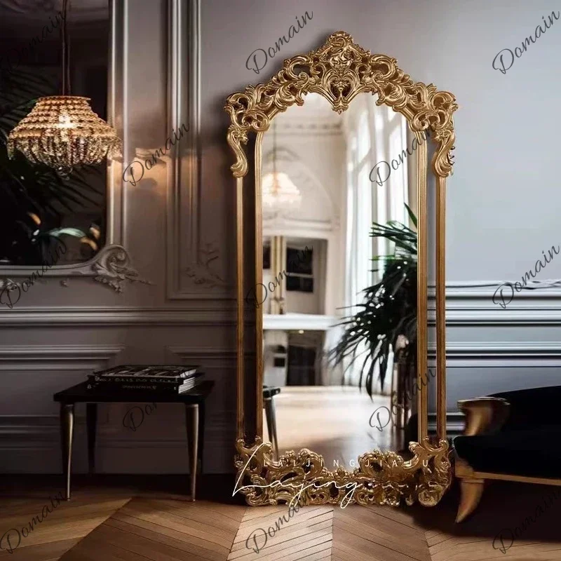 ZL Luxury Long Mirror Nordic Standing Girls Bedroom Bathroom Floor Funky Full Body Mirror Moving Espelhos Living Room Decoration