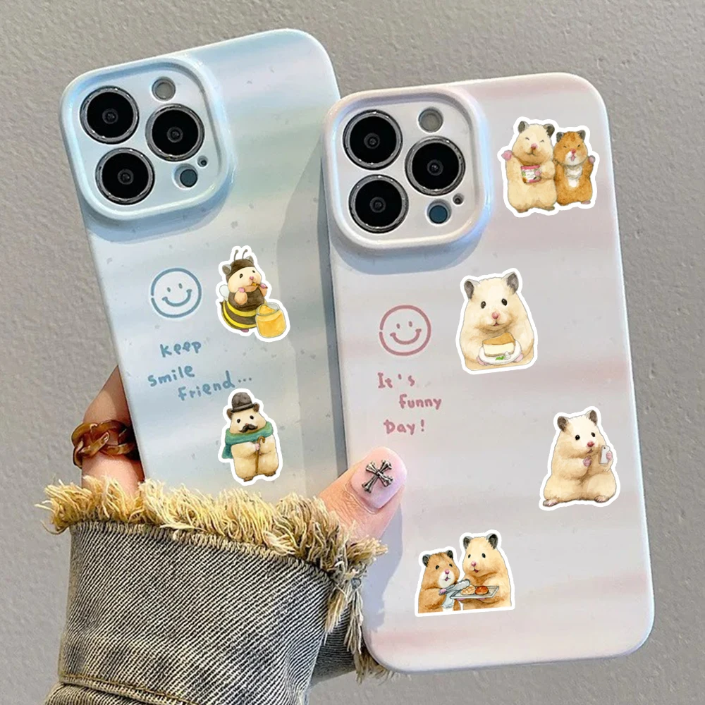 40pcs Little Hamster Stickers Can Be Used To Decorate Phone Cases,Helmets,Water Bottles,Luggage,Refrigerators,Etc., Self-Pasting