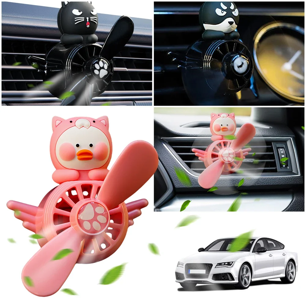 Car Air Freshener Air Outlet Aroma Diffuser Little Duck Car Aromatherapy Pilot Rotating Propeller Car Ornaments Accessories