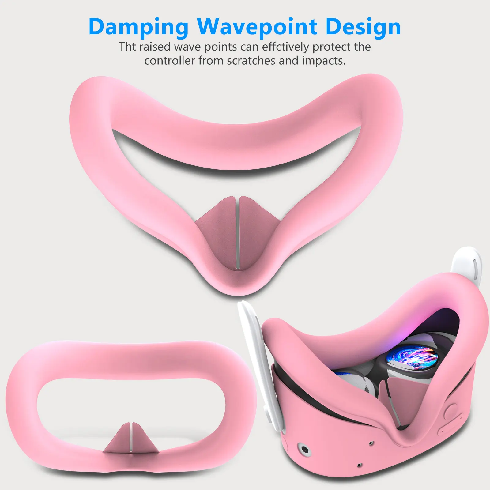 VR Silicone Protective Cover Set for Meta Quest 3s with Battery Opening Controller Accessories Compatible with VR Shell