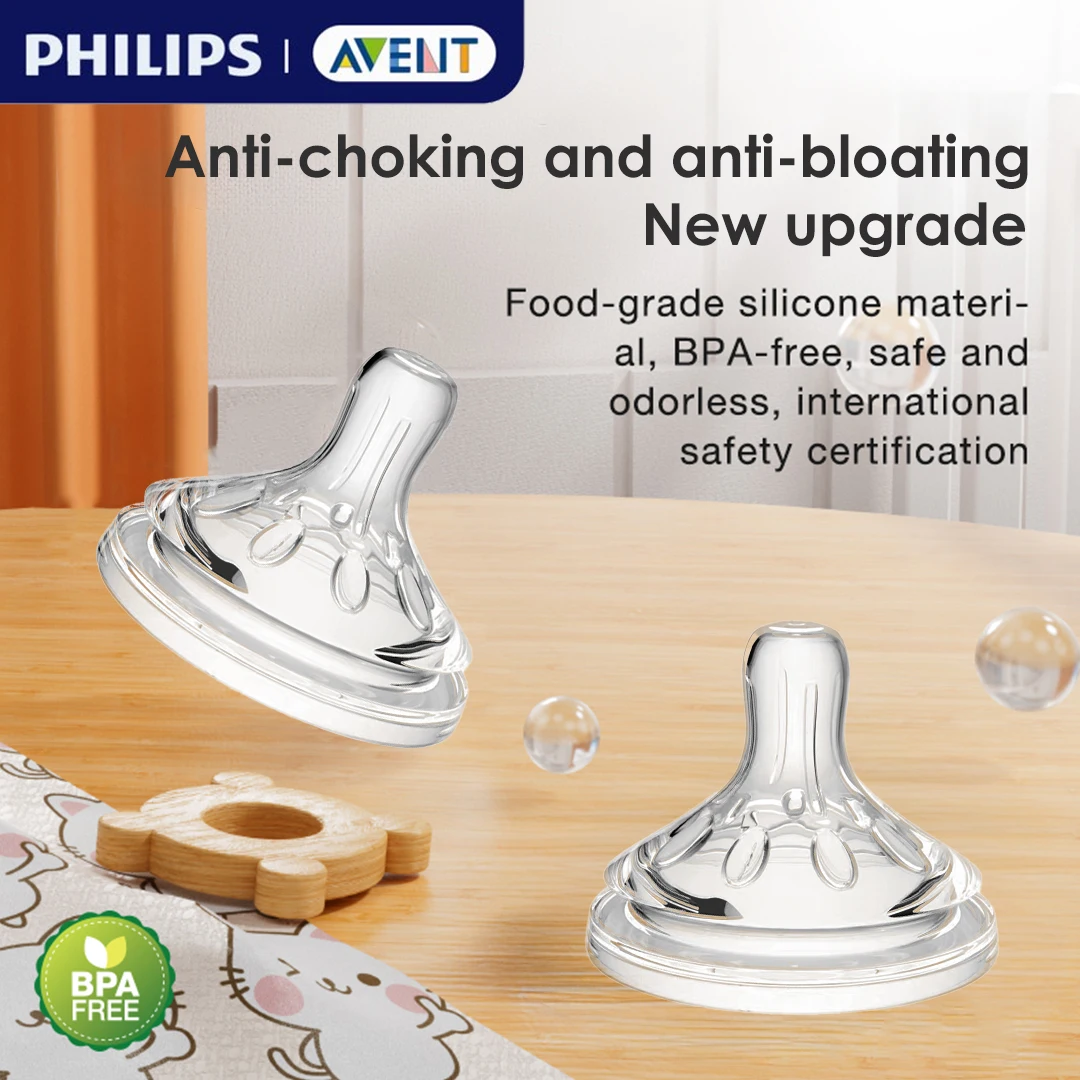 

PHILIPS AVENT Wide Neck Baby Bottle with Natural-Shaped Silicone Nipple – Anti-Colic | Breastfeeding-Like Flow for Newborns