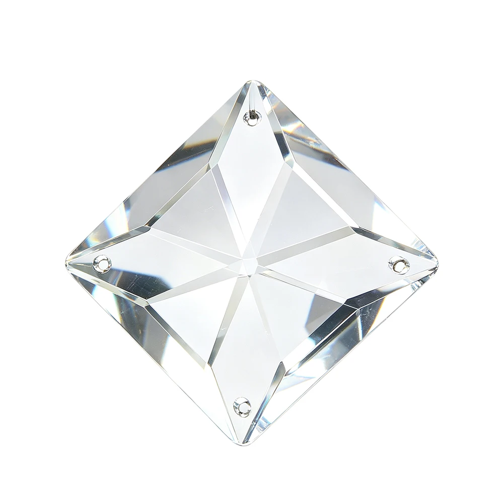 Faceted Rhombic Crystal Suncatcher Prism Pendant Clear Glass Home Wedding Decor Chandelier Charm for Jewelry Making