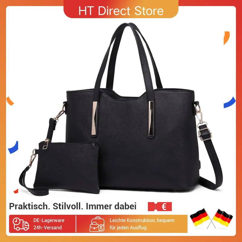Miss Lulu Henkel sac femme 2in1 Shopper sac voyage sac à bandoulière pour femme, élégant et pratique