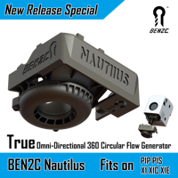 BEN2C Nautilus 360 high performance Nylon Cooling Fan Duct designed For Bambulab P1P P1S X1 X1C X1E 3D Printers DIY Accessories