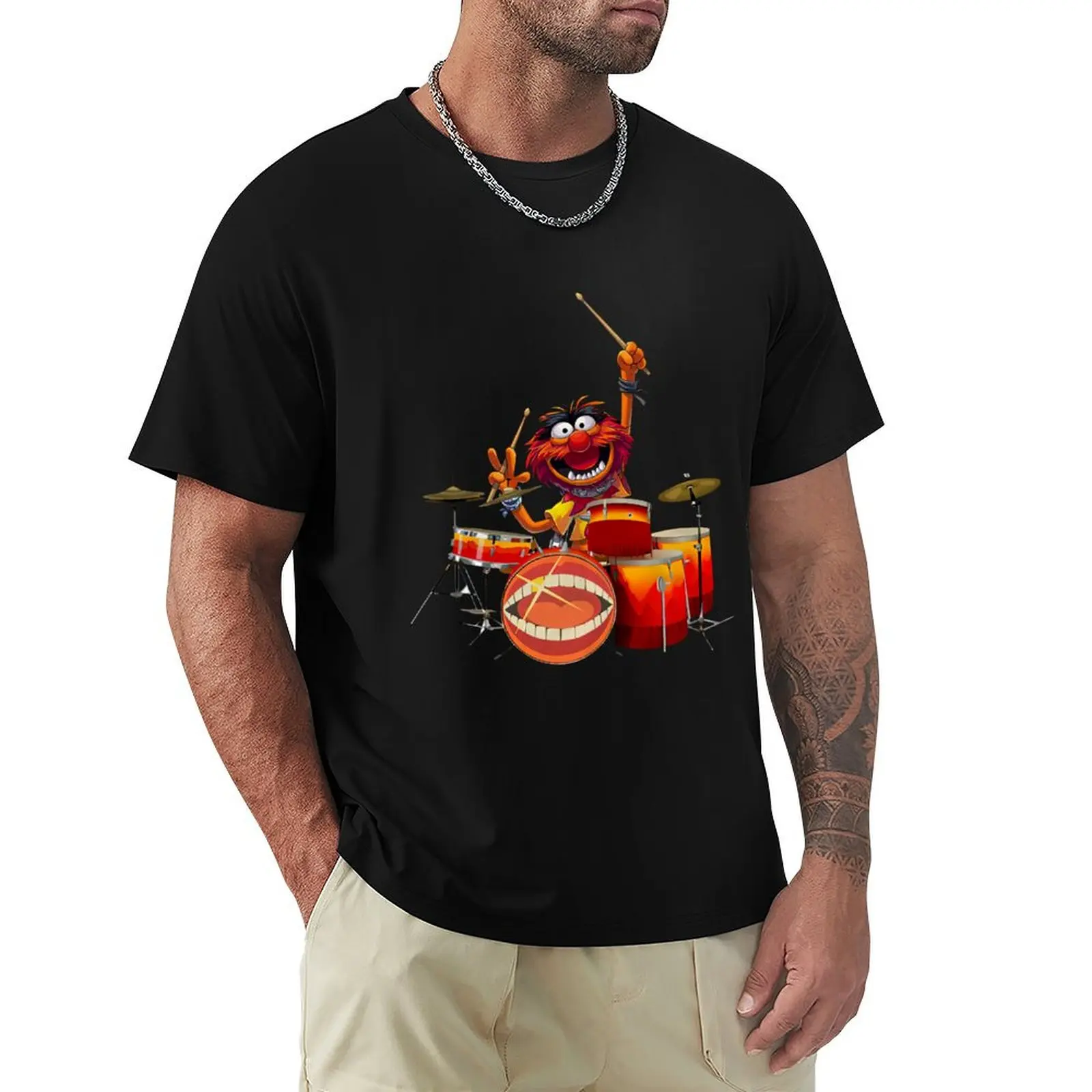 

Nicehe Muppet Playing Drum for Ludwig футболка Gift te Vintage, футболка футбольная футболка футболки на заказ тренировочные рубашки для мужчин