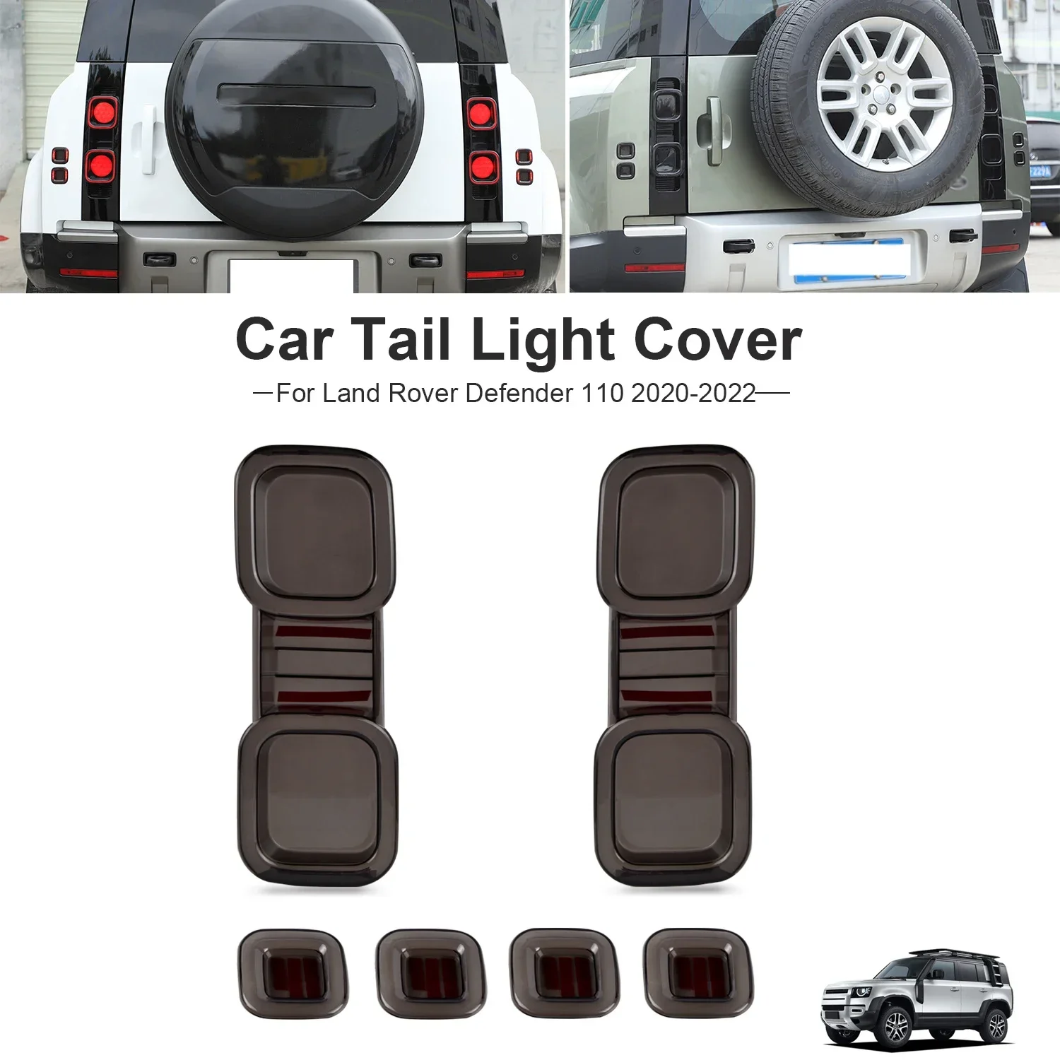 

For Land Rover Defender 110 2020 2021 2022 Car Tail Light Cover Brake Light Wide Indicator Cover Rear Lamp Hoods Guards Trim