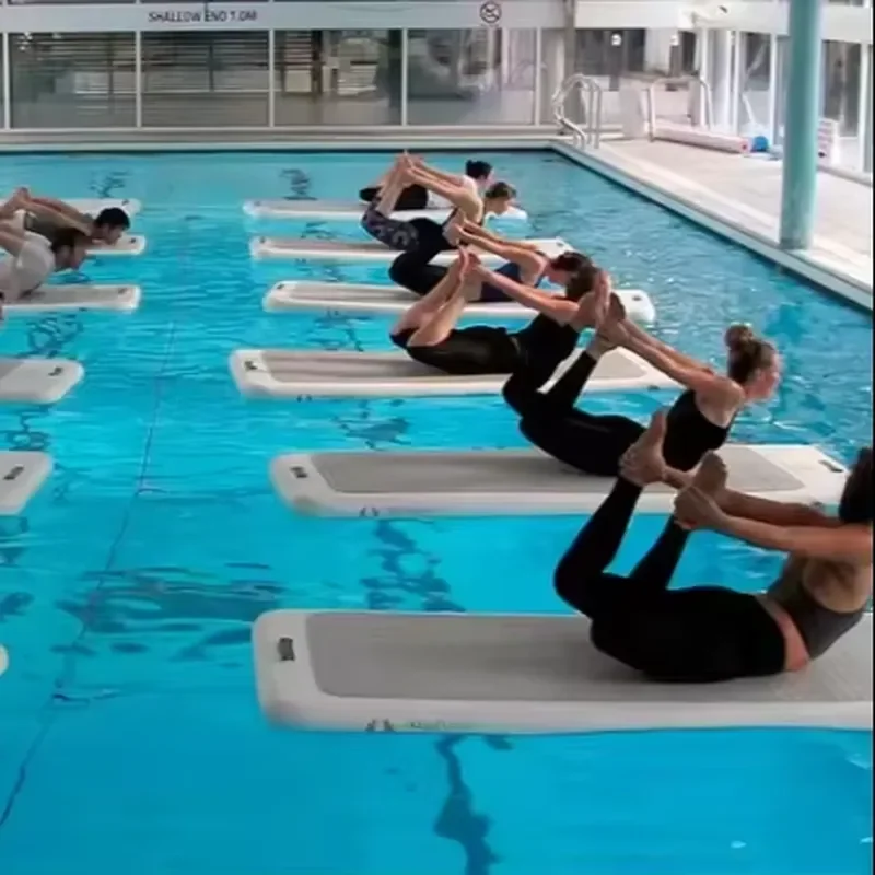 Foldable Inflatable Yoga Mat for Water Sports Air Track Floating Fitness Board Pool Exercise Pad Durable Non Slip Surface Air