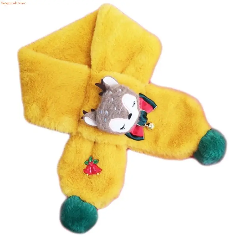 Q5WE Girls Boys Warm Plush Christmas Scarf Neck Warmer Winter Thick Soft Shawl Wrap Scarves Neck Warmers For Women