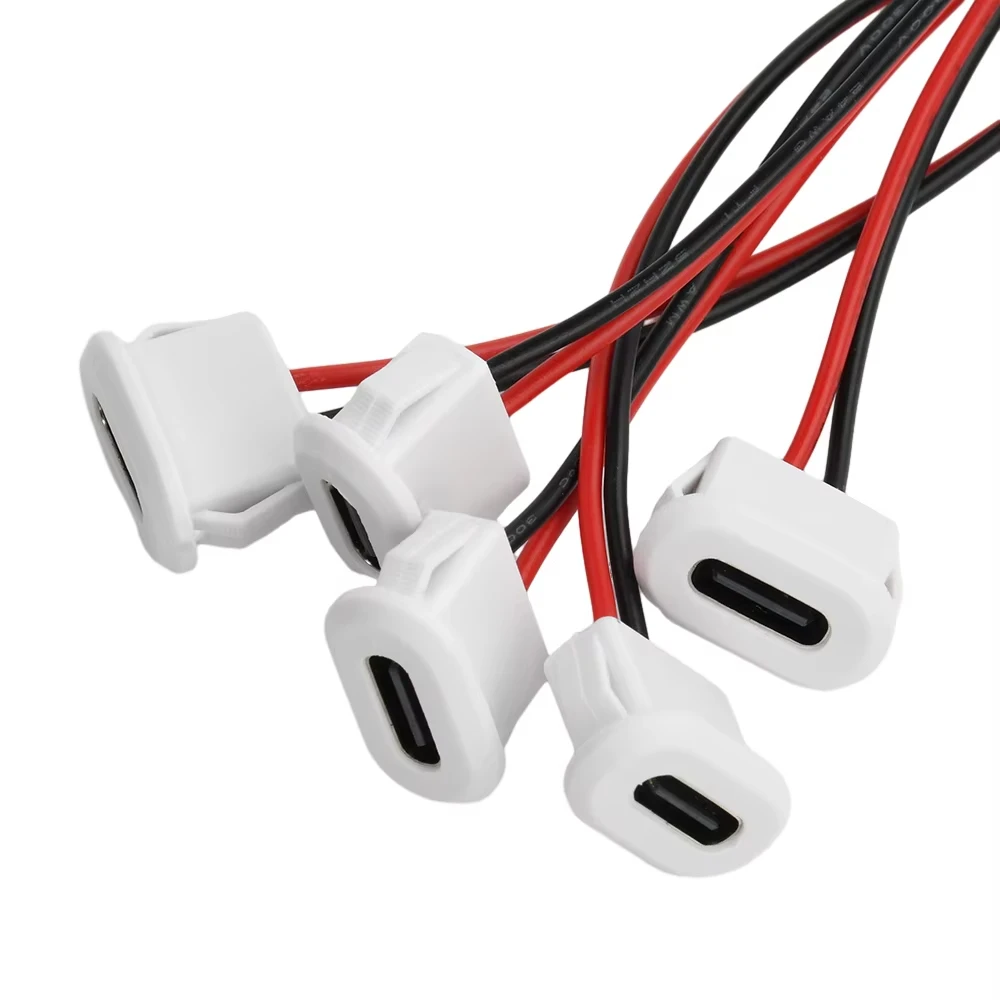 Wasserdichter USB-C-Buchsenstecker, Typ-C-Female-Connector, 2-poliger Schnellladeanschluss 3A, Stromverlängerungskabel, Crimp-Direktmontage, geeignet für Smartphones, Tablets, elektronische Geräte und industrielle Anwe – Detail 10