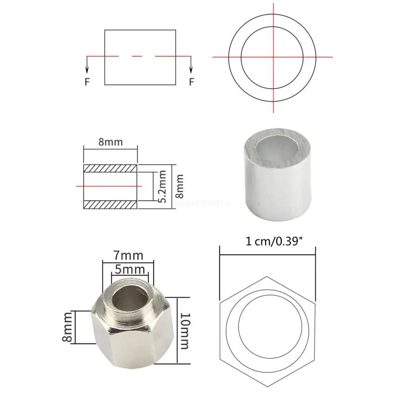 10Pcs Eccentric Column with 20PCS Round Isolation Column for V Wheel 3D Printing DropShipping