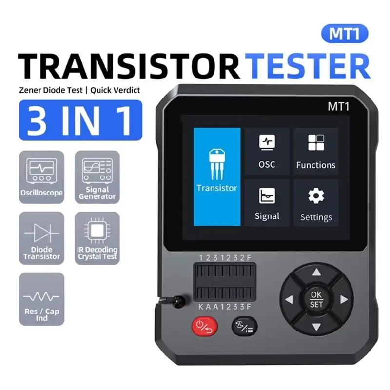 Stock QuantityMT1 Transistor Tester LCR ESR Meter IR Multifunction Tester Diode Triode Capacitance Resistance Meter Multimeter