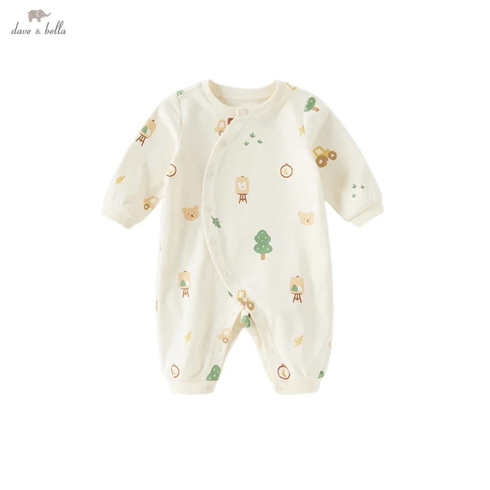 Dave Bella Baby Newborn Pure Cotton Jumpsuit Creeper Autumn Boys Girls Cute Cartoon Print Romper Comfortable DB3252830