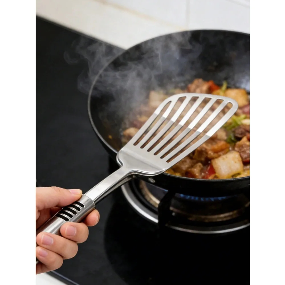 Stainless Steel Sauté Spatula, Heat-Resistant Kitchen Turner, Heavy-Duty Stainless Steel Wok Spatula