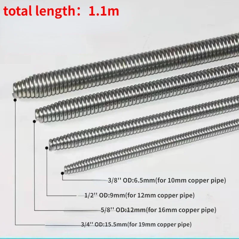Internal copper pipe bending spring for Air Condition 65Mn 10-19mm manual bending Pipeline Spring Tube Bending Tool