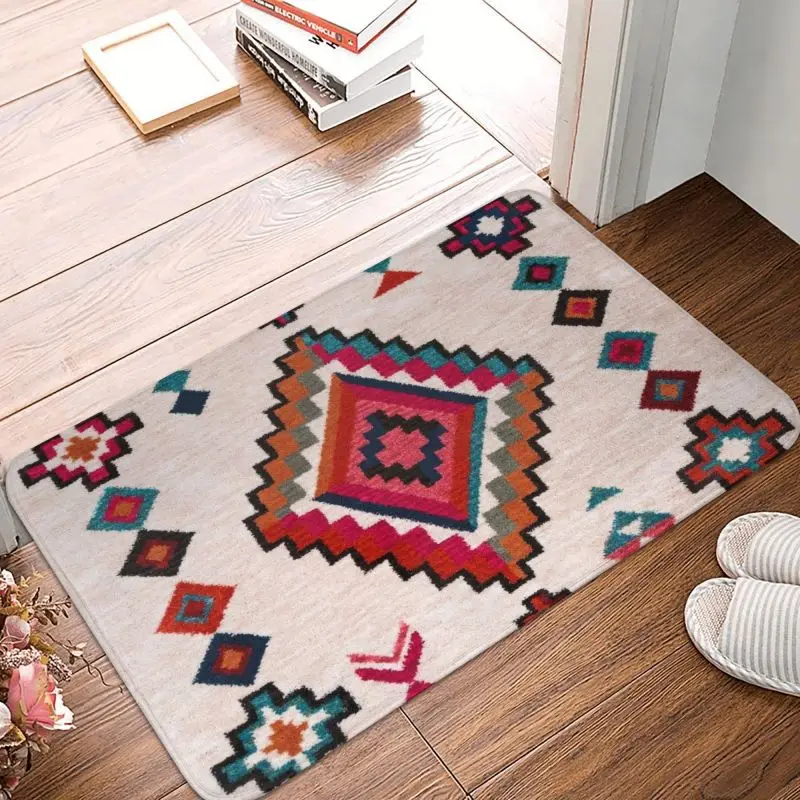 Oriental Traditional Farmhouse Bohemian Style Front Door Mat  Outdoor Waterproof Boho Doormat Floor Bathroom Entrance Rug Carpet