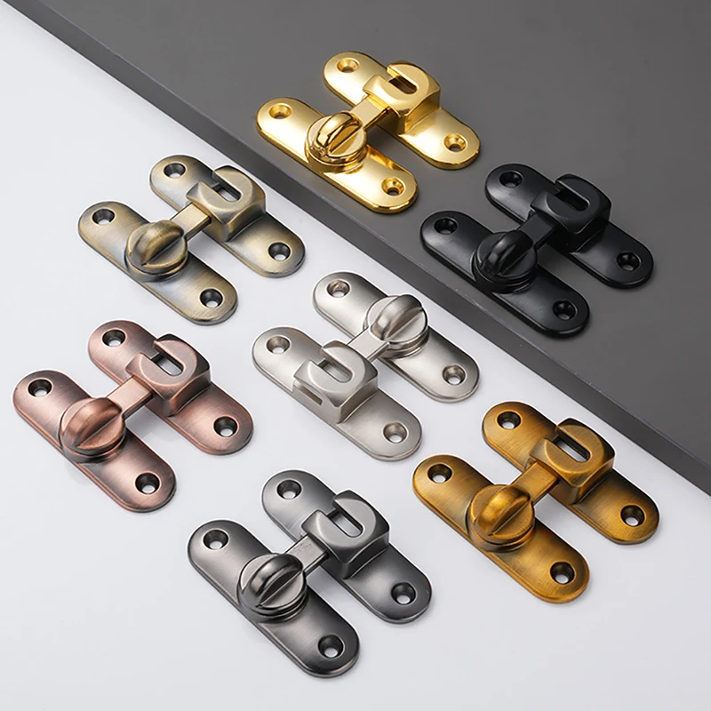 

90°/180° Dual Purpose Anti-theft Buckle Door Buckle Sliding Door Latch Flat Door Lock Buckle Hasp Door Bolt Hardware Accessories