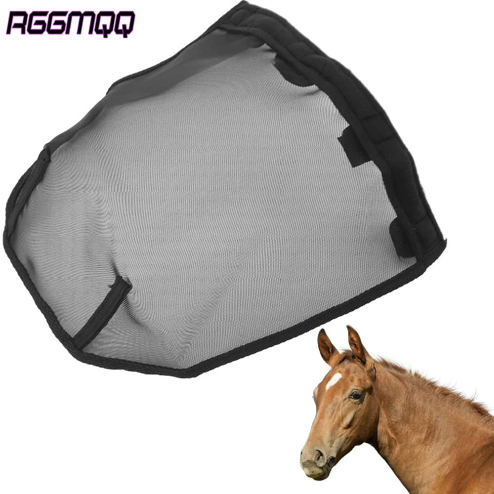 RGGMQQ 1PC Horse Nose Net Breathable Fine Mesh Mask for Horses with Allergies or Shaking, Plastic Cover for Home Farm