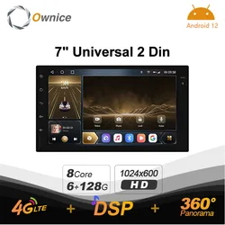 Ownice K6 Plus for Nissan VW Toyota Universal Car Radior 2 Din Android 12.0 8G Ram 256G Rom 4G LTE GPS Auto Radio 360 SPDIF
