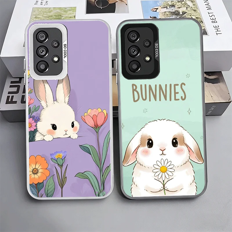 Cute Cartoon Bunny Rabbit Shockproof Phone Case for Samsung A17 A16 A15 A14 A37 A57 A36 A56 A26 A35 A55 A25 A34 A54 A24 A13 A23