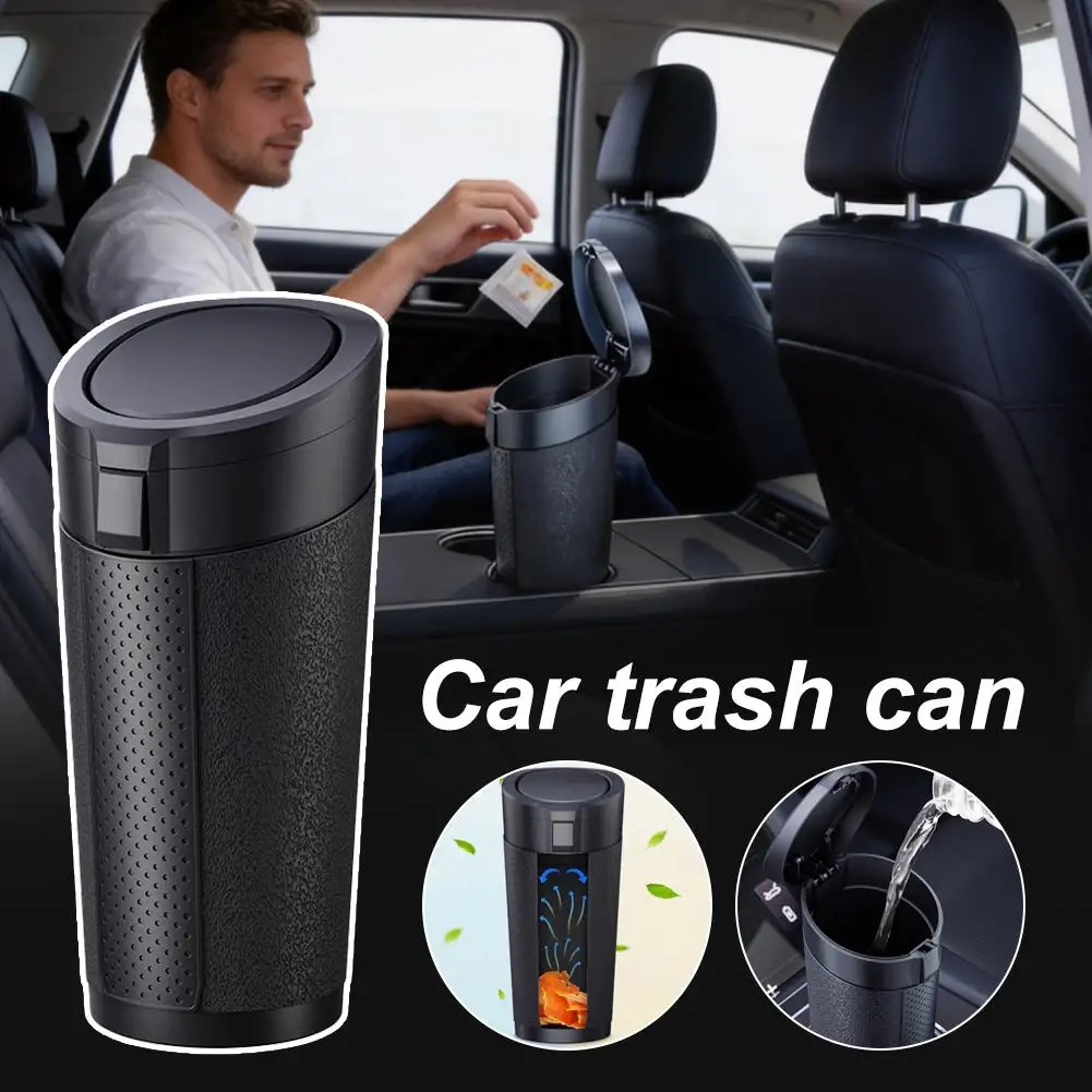 Cup Shape Car Trash Can Portable Vehicle Garbage Bin Pop-up Lid Mini Car Interior Waste Storage Bucket Car Organizer Accessory