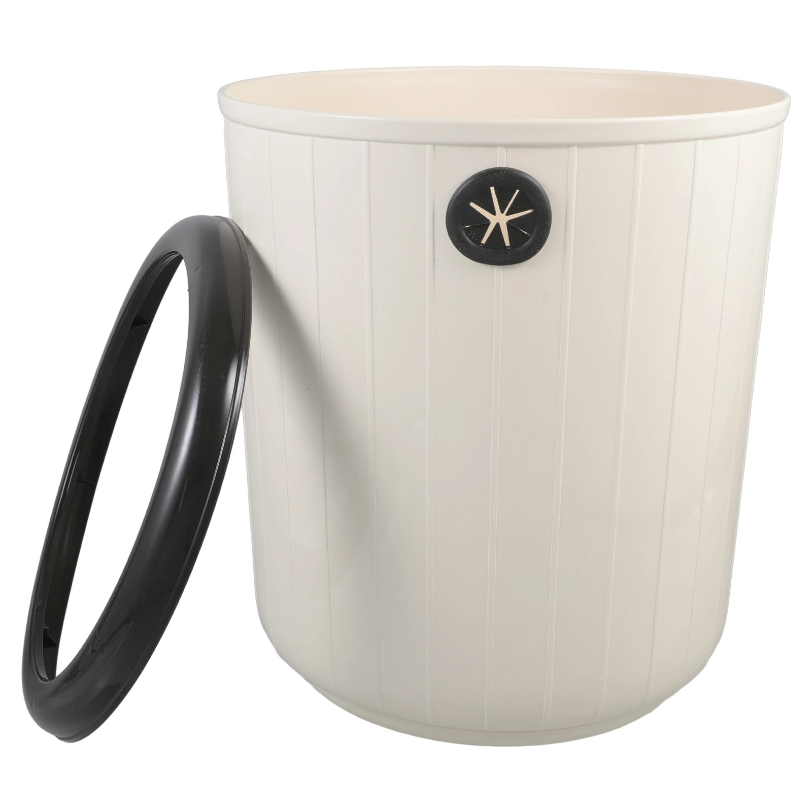 

Retro Trash Can Round Kitchen Bin Plastic Bathroom Household Waste Bucket Garbage Can Home Office Simple Colorful Matching Daily