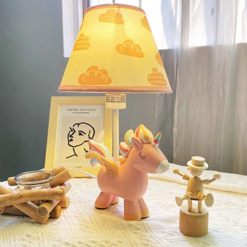 

LED Unicorn Table Lamp In Children's Room Desk Lights Nordic Ins Girl Cartoon Bedside Nightlight Room Decor Stand Light Lamparas