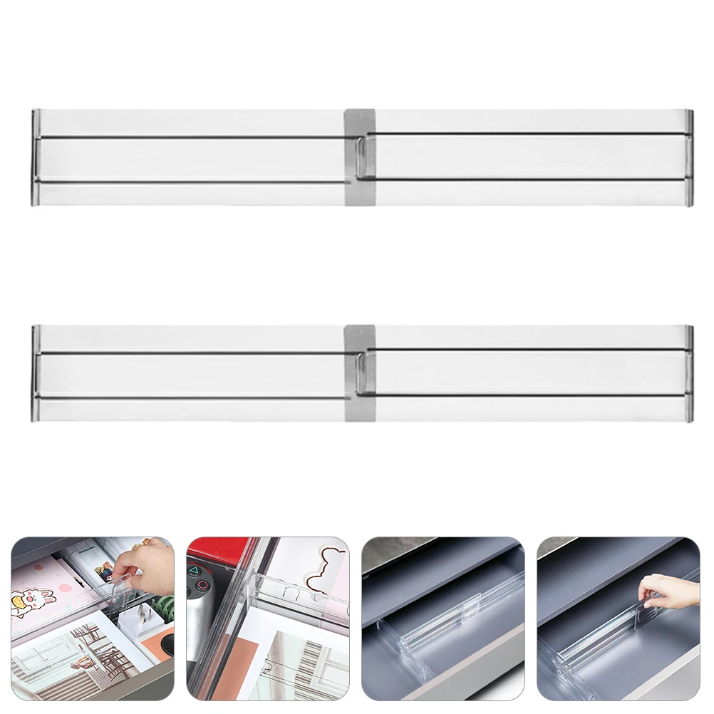 

2pcs Adjustable Dividers Strong Home Drawer Organization Tools For Socks Belts Underwear Scarves Cosmetics Drawer