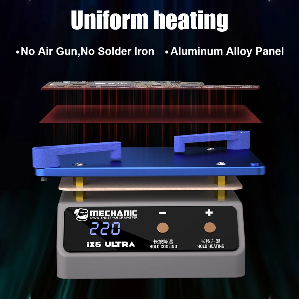 Preheating Station MECHANIC IX5 ULTRA Temperature Motherboard Welding Table Layered Hot Plate Heating for X XS MAX 11 12 PRO MAX