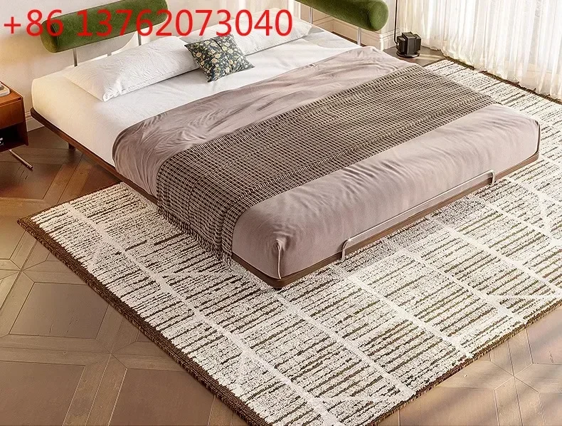 туалетный столик Medieval style small apartment solid wood bed mobile pillow flush edge double bed minimalist second bedroom tat