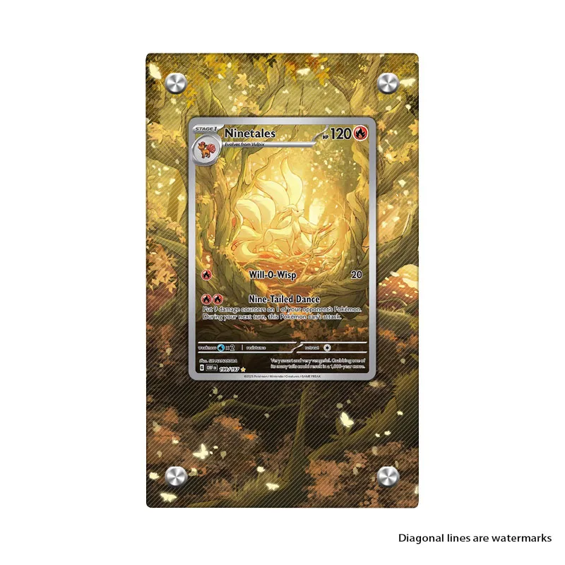 ใหม่ Pokemon Ninetales ขาตั้งจอแสดงผลอะนิเมะคอลเลกชันเกมการ์ดอะคริลิคขยายการ์ดอิฐเทศกาลของขวัญ DIY ของเล่นไม่มีการ์ด