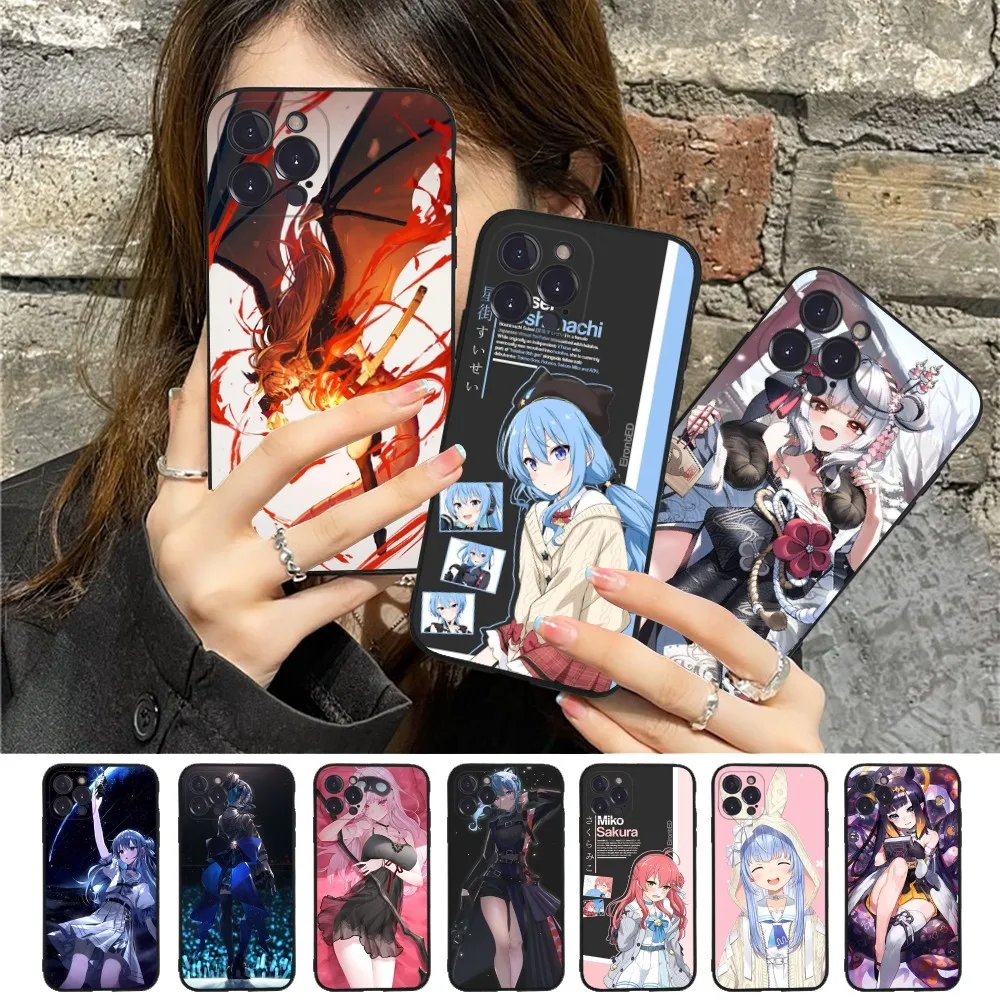 Hololive Phone Case For iPhone 15 14 11 12 13 Mini Pro XS Max Cover 6 7 8 Plus X XR SE 2020 Funda Shell