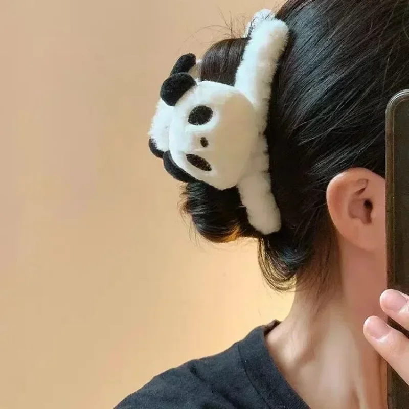 Kawaii Panda spinka do włosów zacisk pazurowy dziewczyny kreskówka Panda spinka do włosów kobiety klips do włosów nakrycia głowy dziewczyny akcesoria dla dzieci
