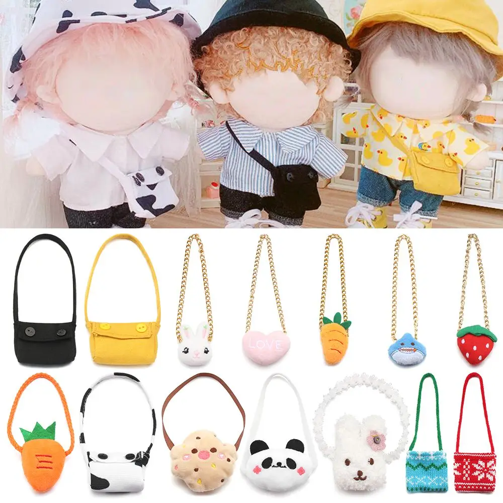 Toys Changing Dressing Game Panda Carrot Miniature Messenger Bag Dolls Accessories Cartoon Animal 20CM Doll Bags