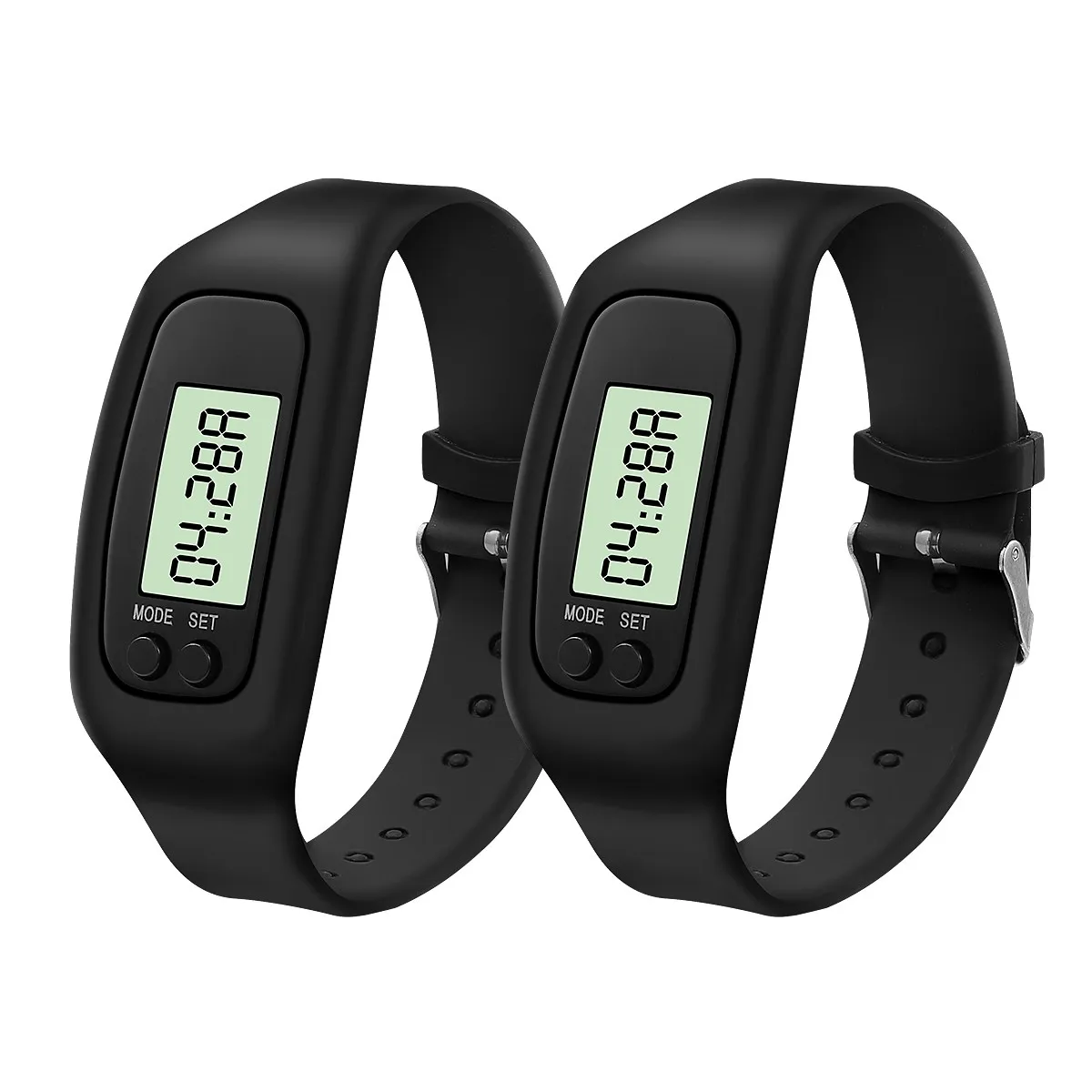 

2Pcs Fitness Pedometer Watch Digital LCD Step Counter for Walking Running Distance Calorie Burn Tracker Exercise Activity