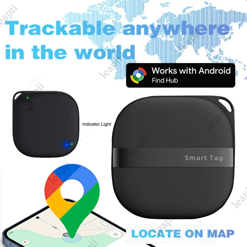 Android Smart Bluetooth Locator with Indicator Light,Portable Smart Tag Key Finder Compatible with Google Find Hub App