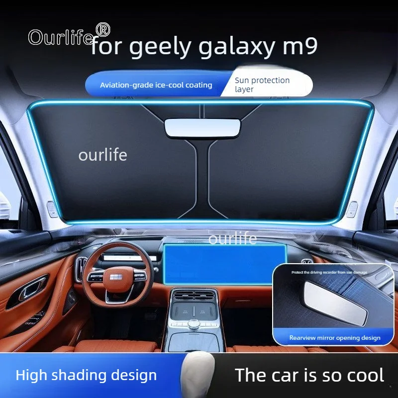 For Geely M9 Geely Galaxy M9 2026 2027 Front Window Sun Shade UV Protection Sunshade Windshield Shading Accessories